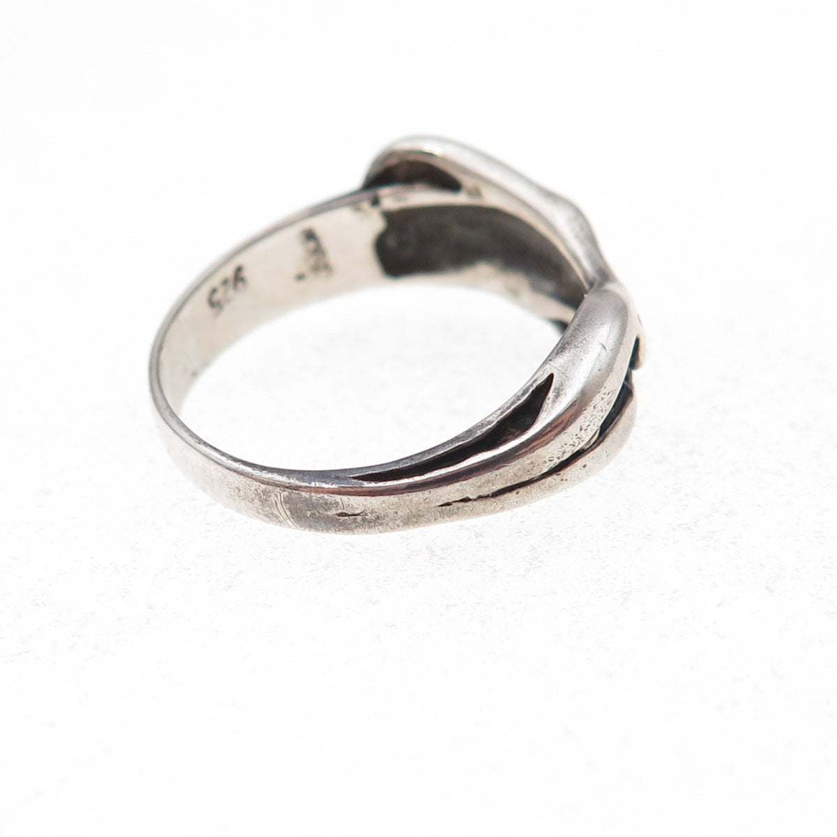 925 Sterling Silver Vintage Erotic Scene Oxidized Ring Size 8