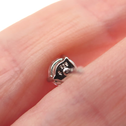 925 Sterling Silver Round-Cut C Z Stud Earrings