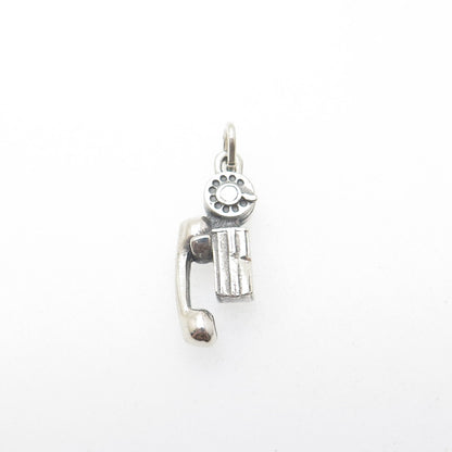 LGB BALFOUR Sterling Silver Vintage Rotary Pay Phone Minimalist Charm Pendant