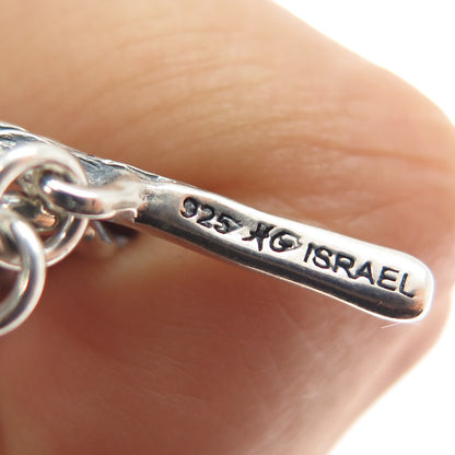 HAGIT GORALI 925 Sterling Silver Vintage Israel Modernist Floral Bracelet 6.75"