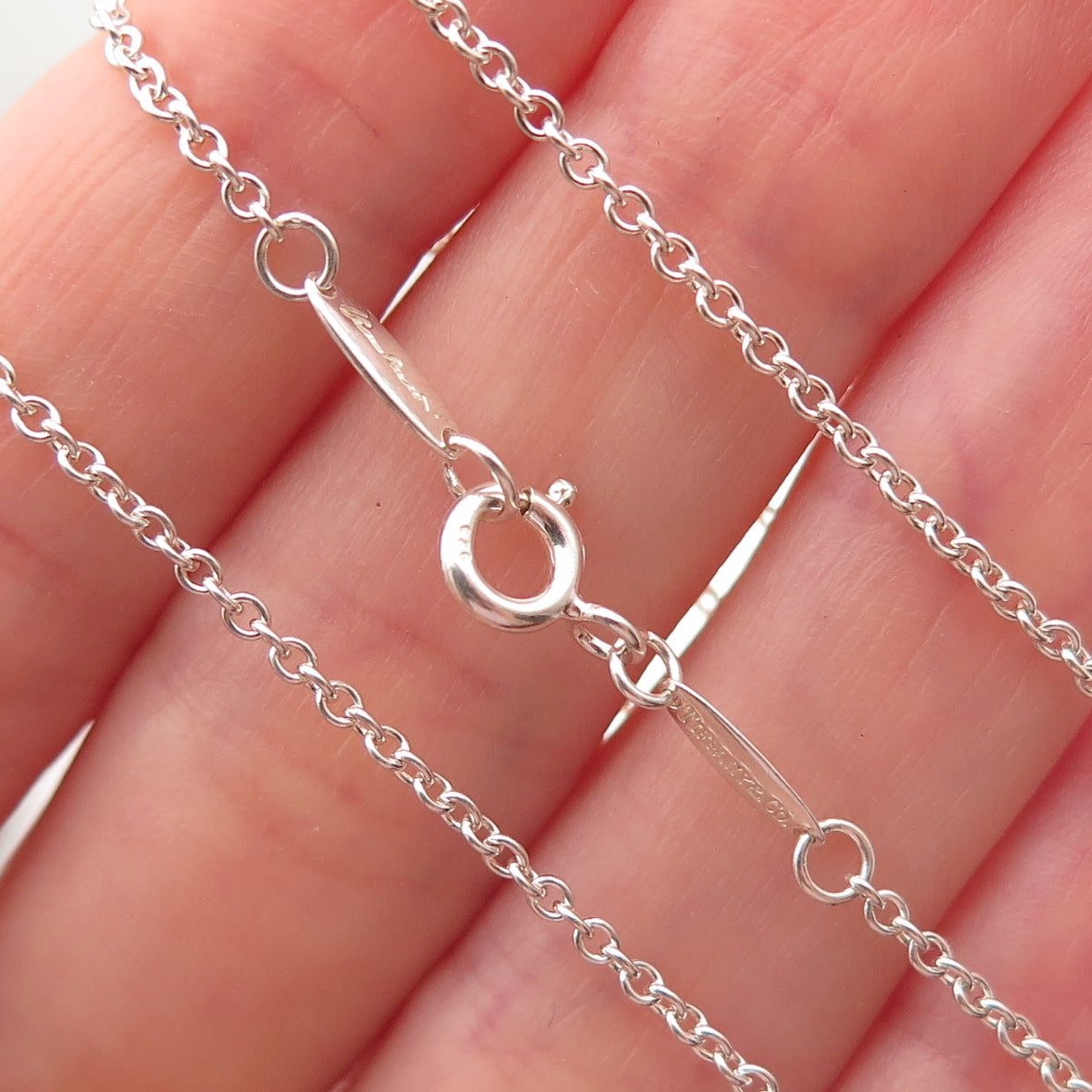 Tiffany & Co. Elsa Peretti 925 Sterling Silver Vintage Cable Chain Necklace 16"