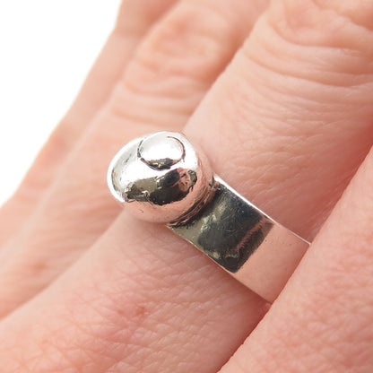 MIGNON FAGET 925 Sterling Silver Vintage Modernist Shell Ring Size 7.75