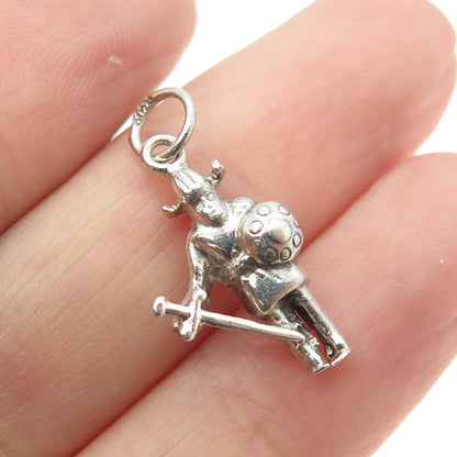 830S Silver Vintage Scandinavian Viking Warrior Charm Pendant