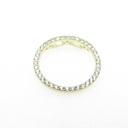 HAN 925 Sterling Silver Gold Plated Real White Topaz Circle of Life Pendant