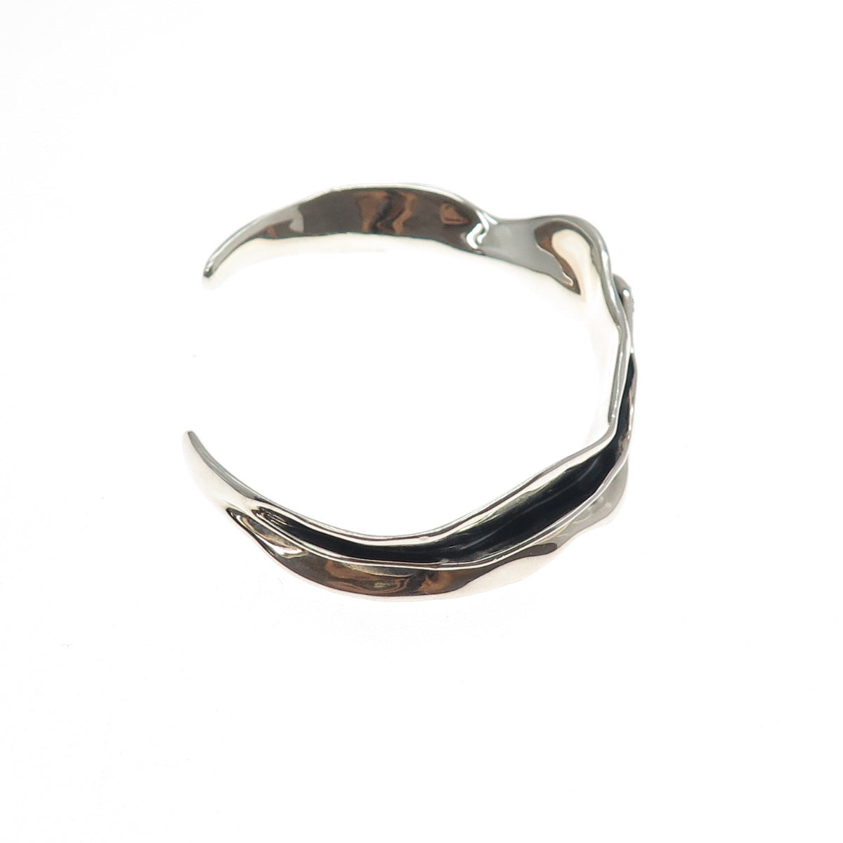 HAGIT GORALI Sterling Vintage Real Diamond Modernist Adjustable Bracelet 6.75"