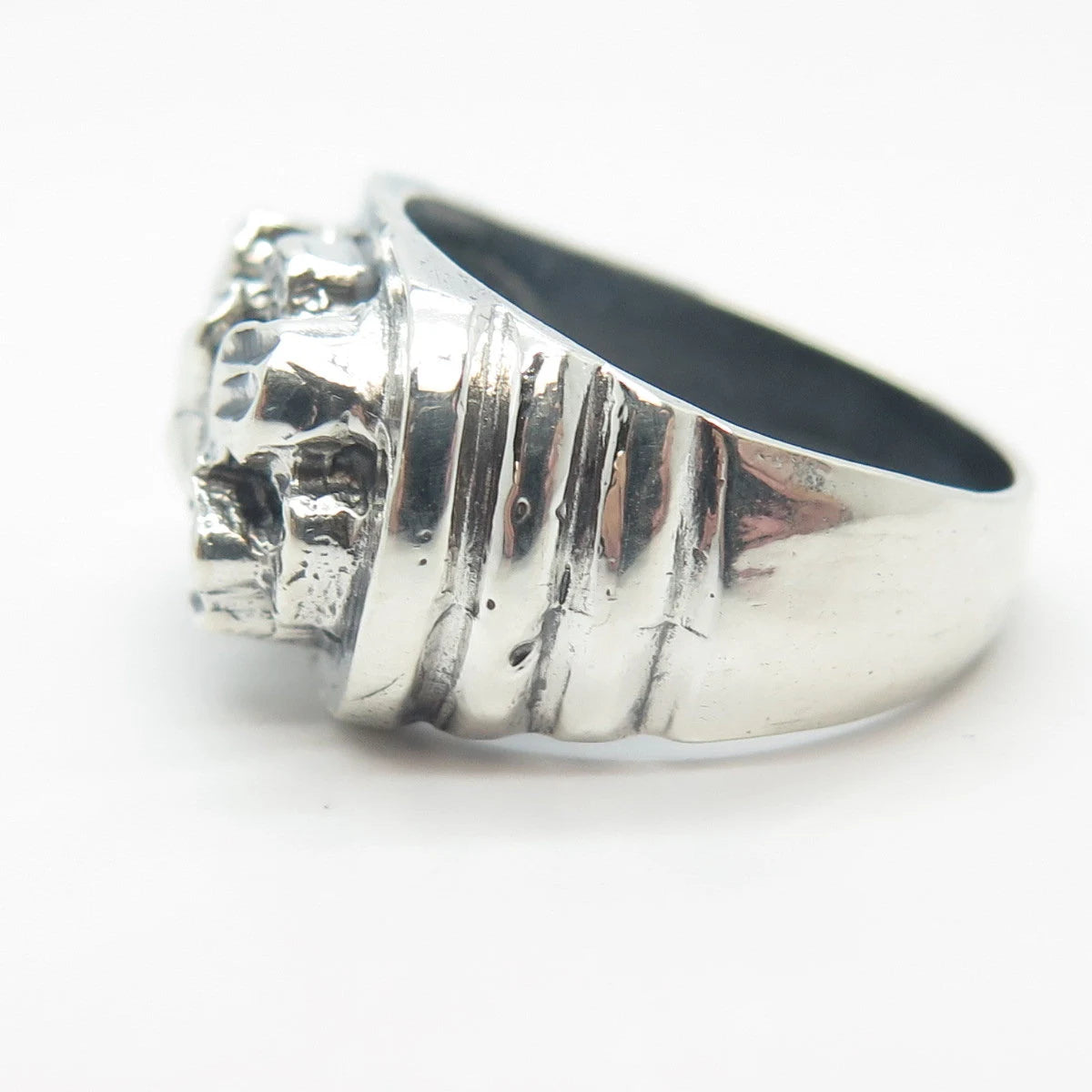 925 Sterling Silver Vintage Nugget Ring Size 7
