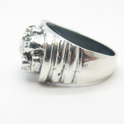 925 Sterling Silver Vintage Nugget Ring Size 7