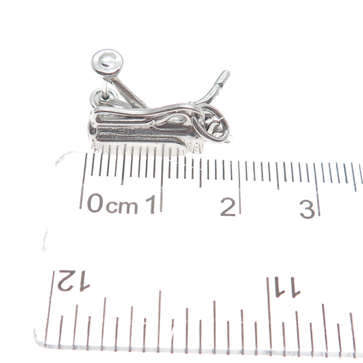 WELLS 925 Sterling Silver Vintage Golf Clubs Bag Minimalist 3D Charm Pendant