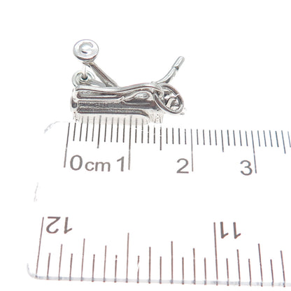 WELLS 925 Sterling Silver Vintage Golf Clubs Bag Minimalist 3D Charm Pendant