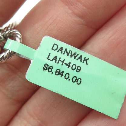DANWAK 18K Gold 925 Sterling 76-Pave Diamonds 0.85ct Crescent Chain Necklace 16"