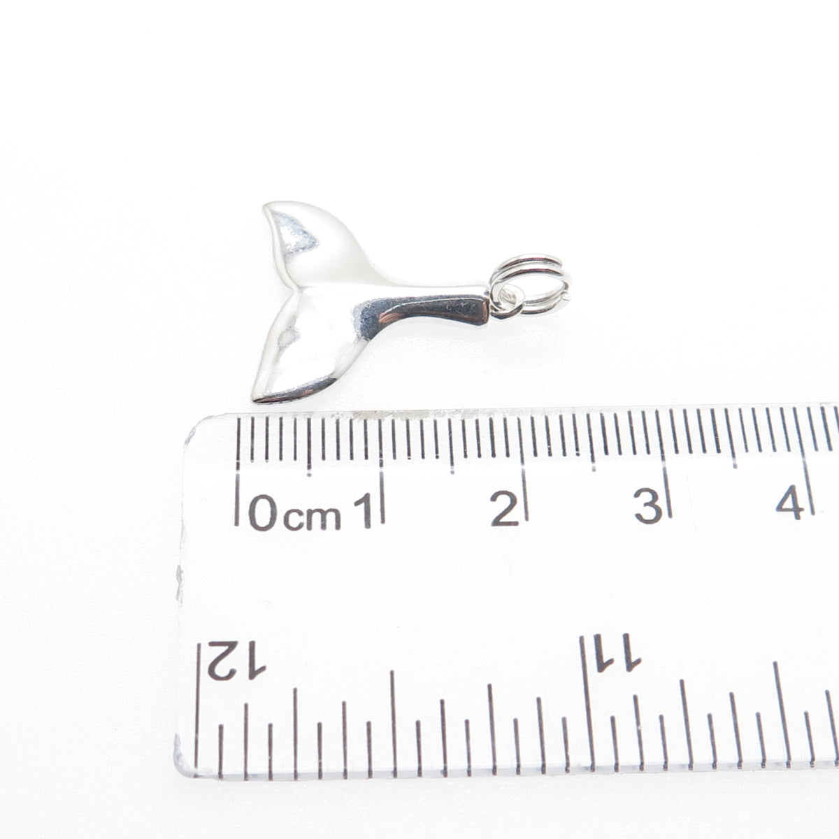 925 Sterling Silver Vintage Whale Tale Minimalist Charm Pendant