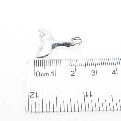 925 Sterling Silver Vintage Whale Tale Minimalist Charm Pendant