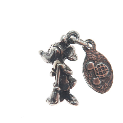 WALT DISNEY 925 Sterling Silver Vintage Minnie Mouse Minimalist 3D Charm Pendant