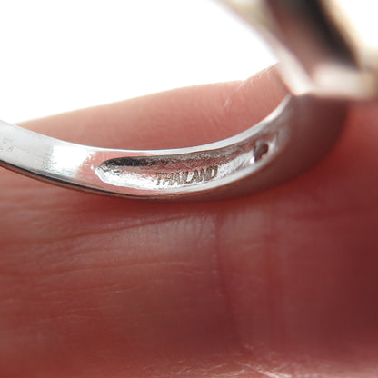 925 Sterling Silver Real Round-Cut Diamond & Oval-Cut Citrine Ring Size 7.25