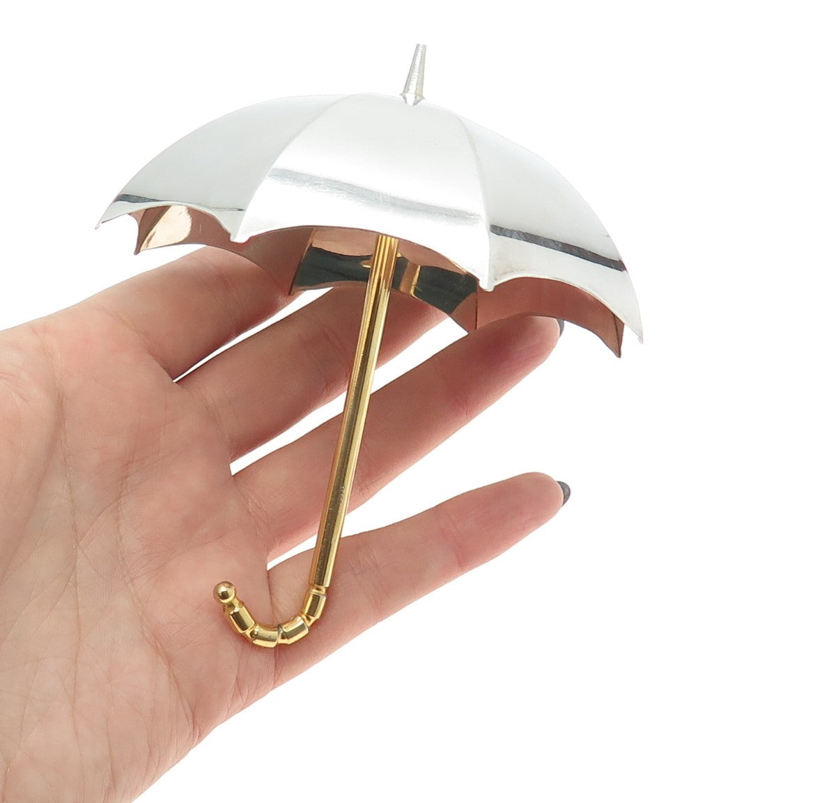 800 Silver 2-Tone Vintage Italy Umbrella Miniature