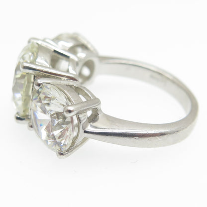 925 Sterling Silver Round-Cut C Z Engagement Ring Size 5