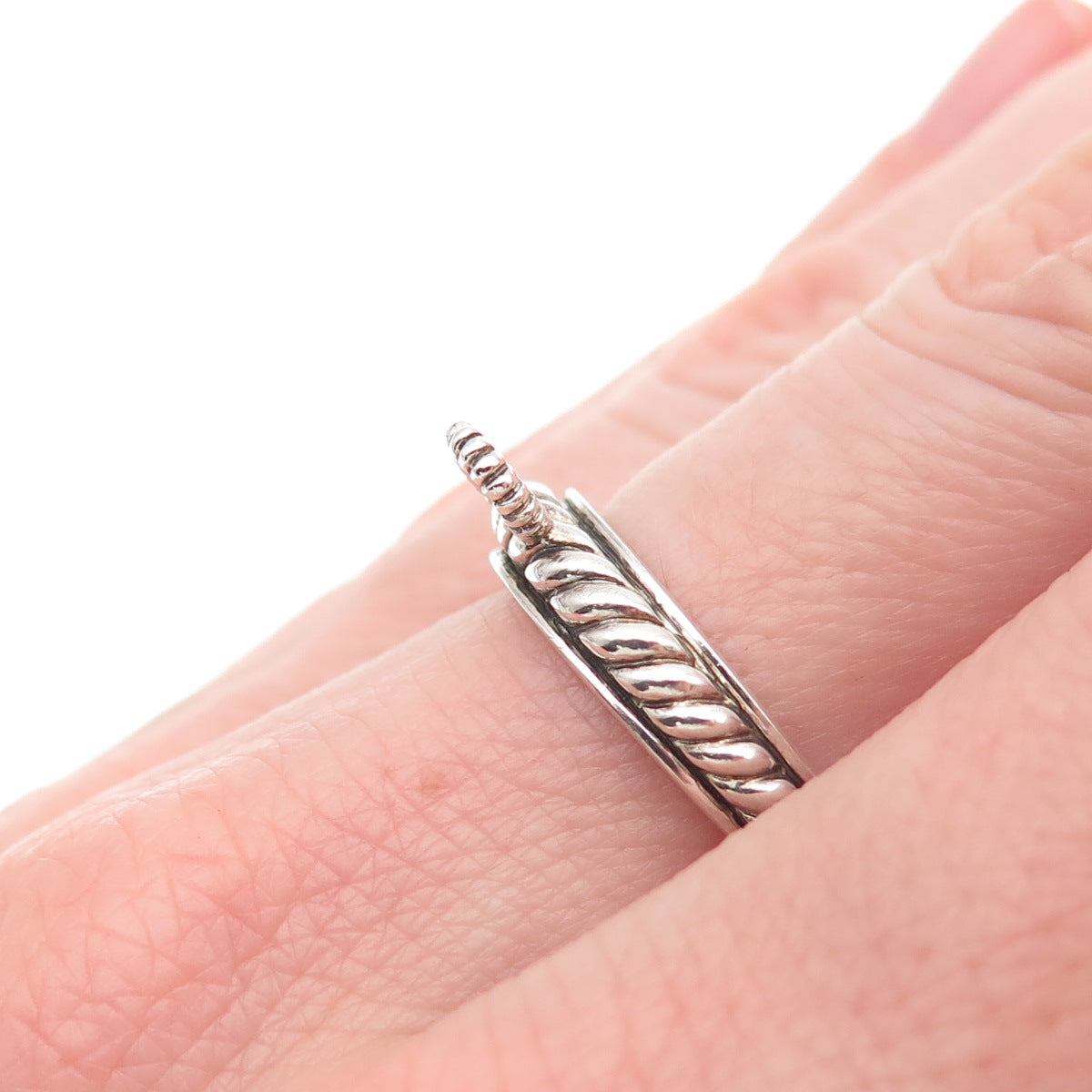 ER Elyse Ryan 925 Sterling Silver Vintage Charm Holder Oxidized Band Ring Size 7