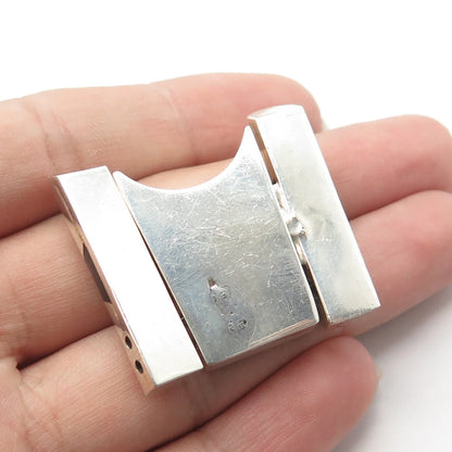 925 Sterling Silver Vintage Real Black Onyx Gem Lock Clasp For Necklace