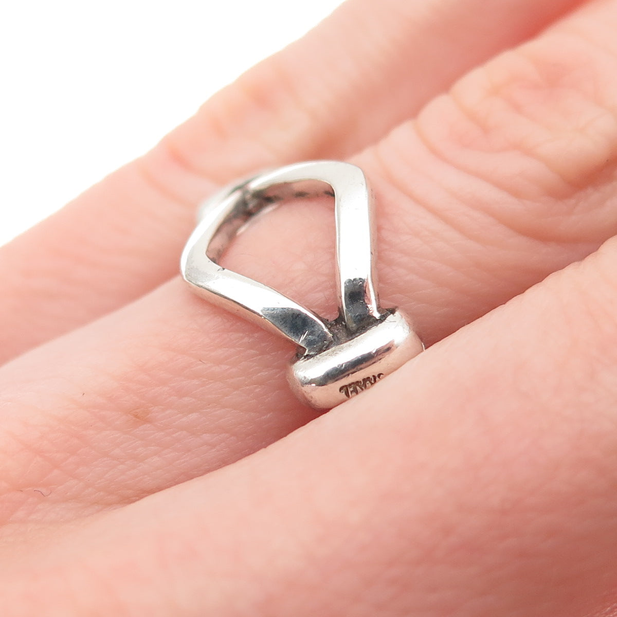 925 Sterling Silver Vintage Israel Modernist Ring Size 6
