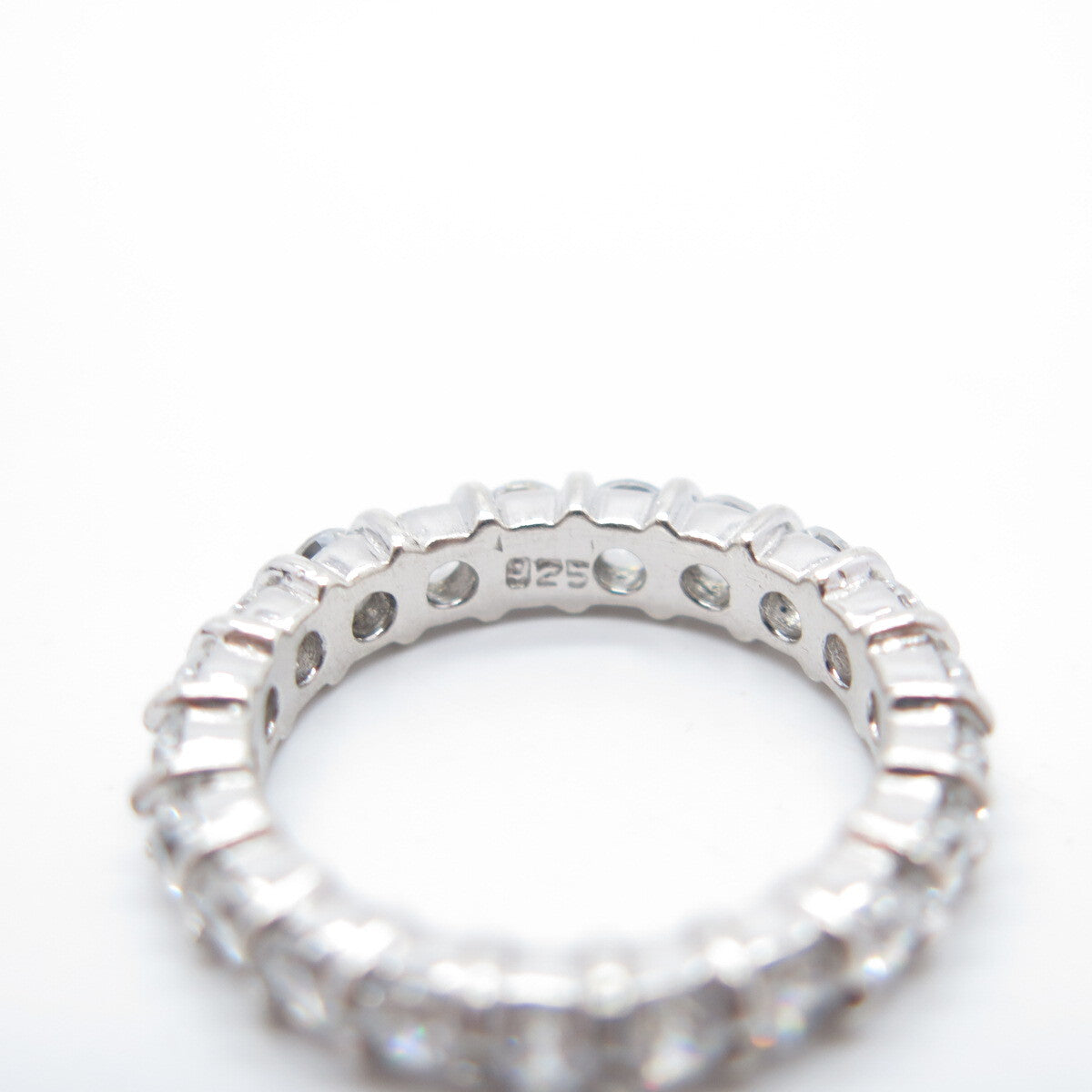 925 Sterling Silver C Z Eternity Ring Size 6.25