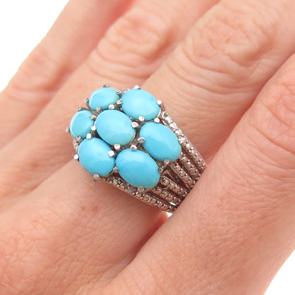 Chuck Clemency 925 Sterling Silver Real Sleeping Beauty Turquoise Ring Size 7.25