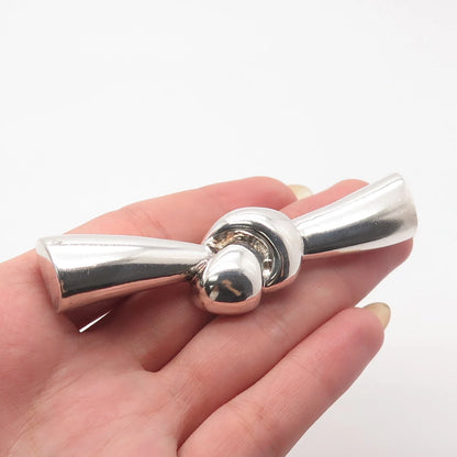 925 Sterling Silver Vintage Krypell Knot Pin Brooch
