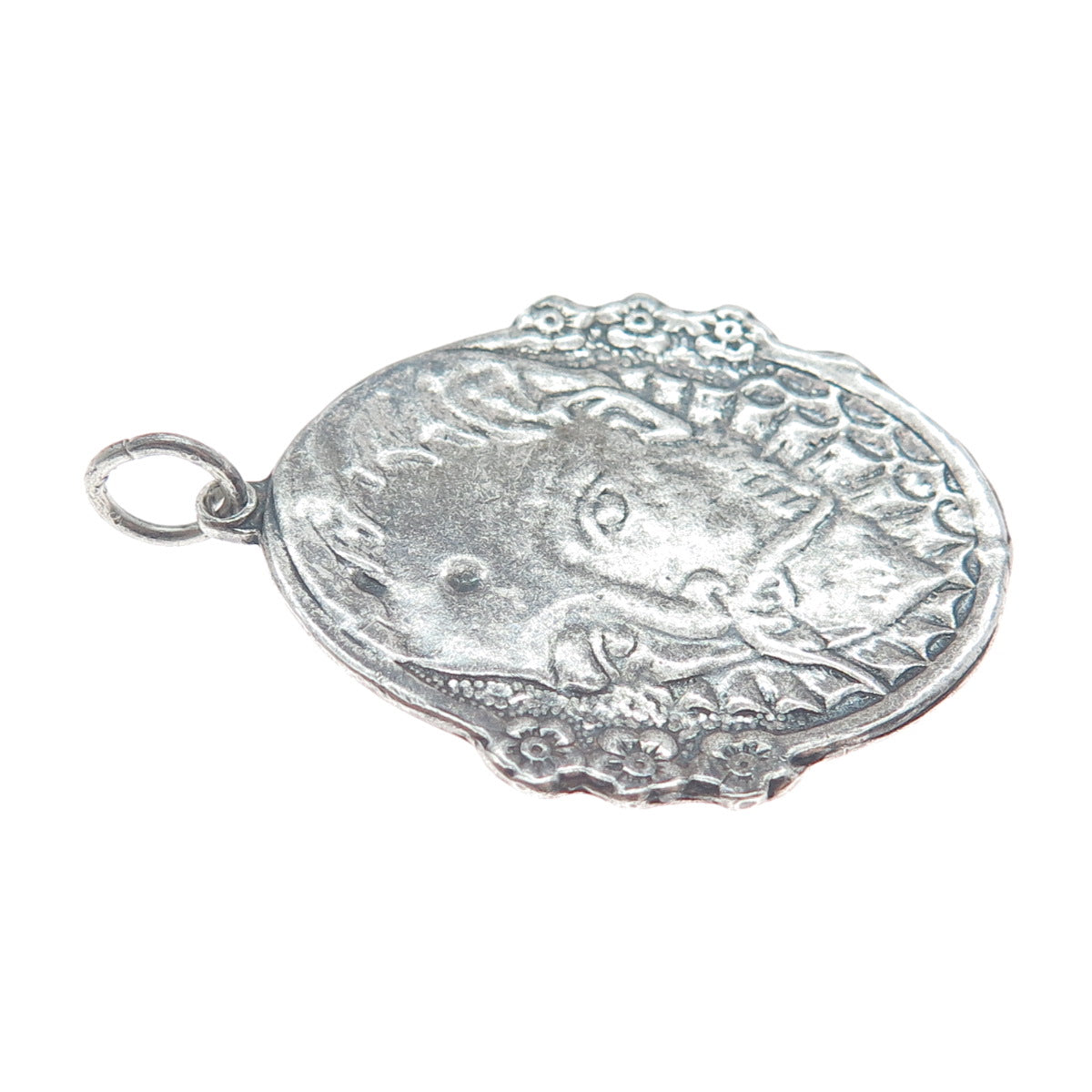 925 Sterling Silver Vintage Don Quixote Oxidized Pendant