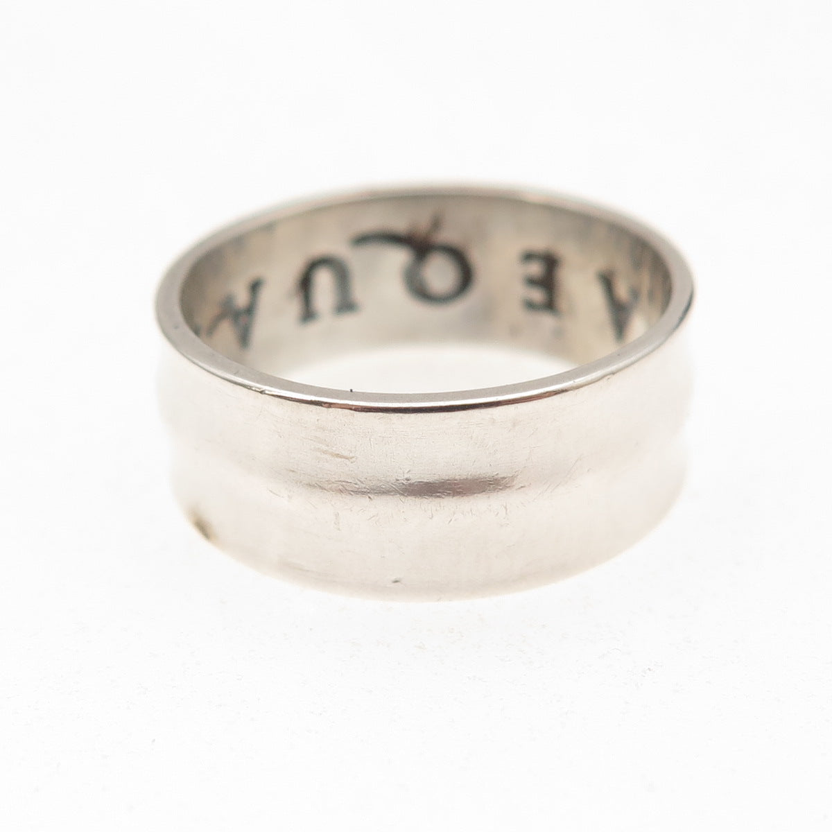 Laurel Elliot 925 Sterling Silver Vintage Aequalitas Band Ring Size 7