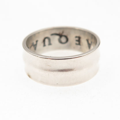 Laurel Elliot 925 Sterling Silver Vintage Aequalitas Band Ring Size 7