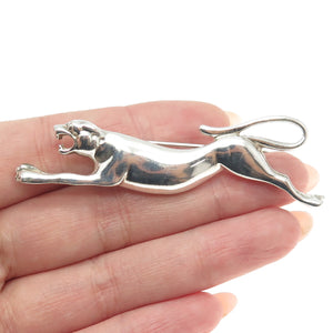 925 Sterling Silver Vintage Mexico Jaguar Pin Brooch