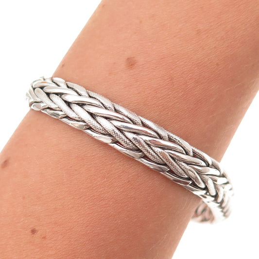 925 Sterling Silver Woven Bracelet 7"