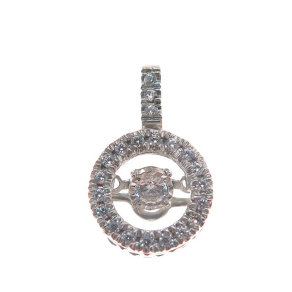 925 Sterling Silver Round-Cut Shaped C Z Sparkle Minimalist Pendant