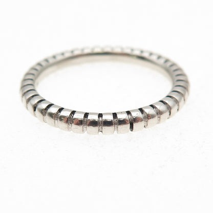 925 Sterling Silver Vintage Stackable Ribbed Band Ring Size 8