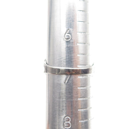 925 Sterling Silver Vintage Mexico Modernist Swirl Flower Oxidized Ring Size 7