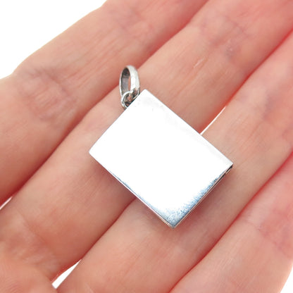 925 Sterling Silver Vintage Holy Bible Praying Box Locket Charm Pendant
