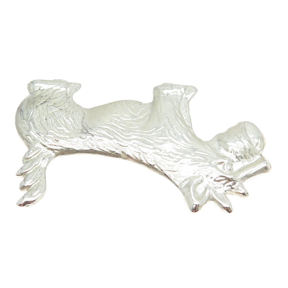 925 Sterling Silver Vintage Terrier Dog Pin Brooch