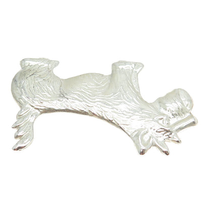 925 Sterling Silver Vintage Terrier Dog Pin Brooch