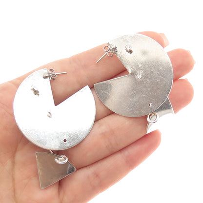 STACEY KMETYK 925 Sterling Silver Vintage Modernist Earrings