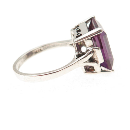 Chateau D’Argent Sterling Vintage Lab-Created Peacock Sapphire Ring Size 8.75
