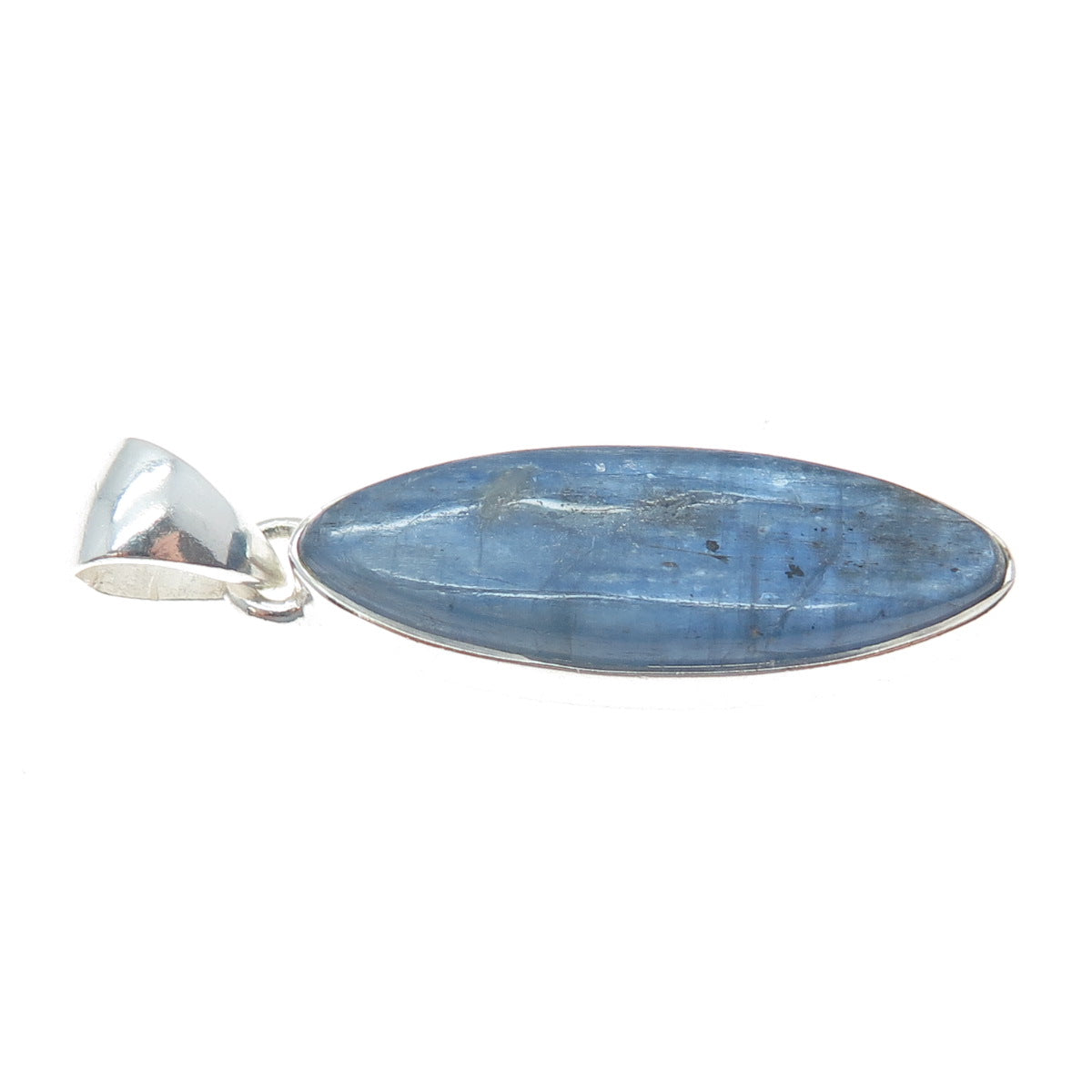 925 Sterling Silver Vintage Real Marquise-Cut Kyanite Modernist Pendant