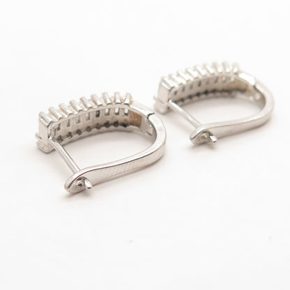925 Sterling Silver Pave C Z Earrings