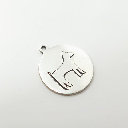 925 Sterling Silver USA Two In Town Dog Charm Pendant