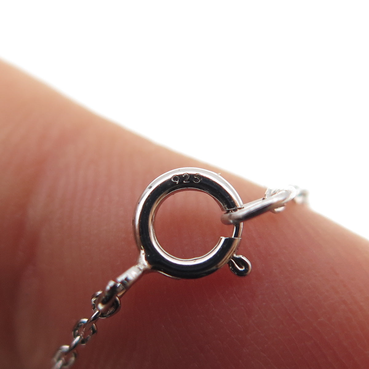 925 Sterling Silver Round-Cut C Z #Smile Cable Chain Necklace 16-18"