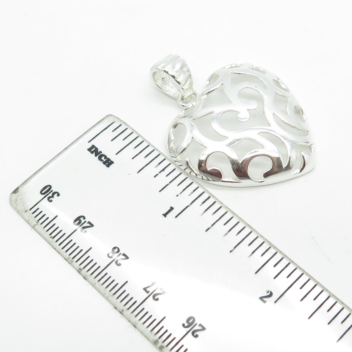 MILOR 925 Sterling Silver Vintage Italy Ornate Heart Pendant