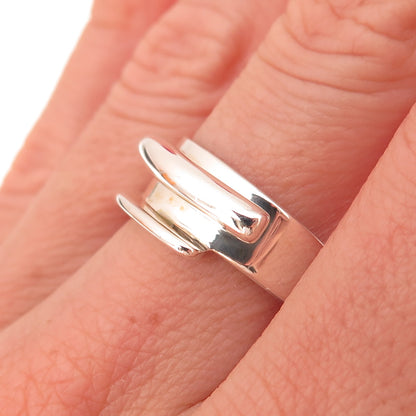 925 Sterling Silver Vintage Modernist Ring Size 7.25