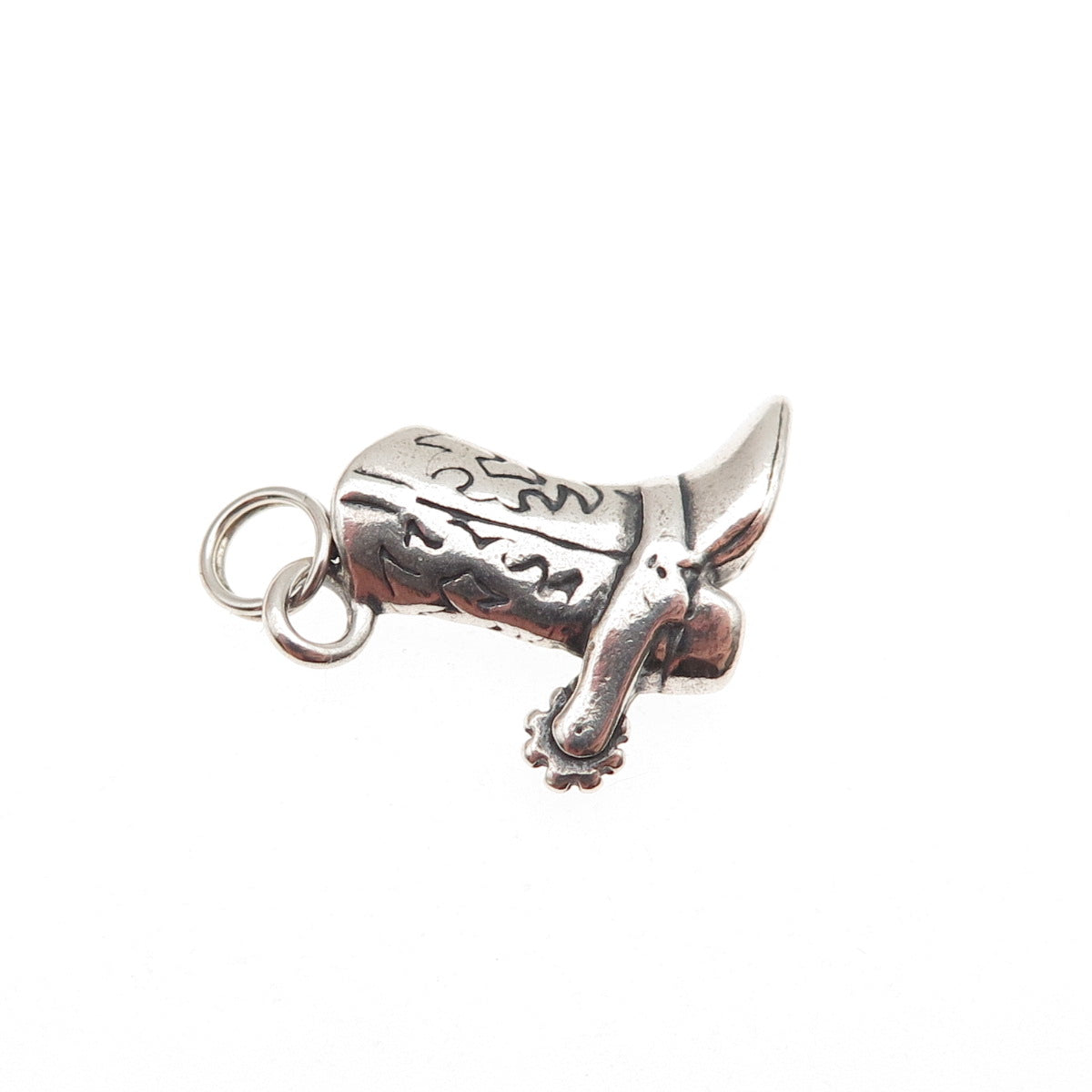 Carolyn Pollack 925 Sterling Silver Vintage Cowboy Shoe Mini Charm Pendant