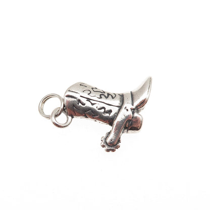 Carolyn Pollack 925 Sterling Silver Vintage Cowboy Shoe Mini Charm Pendant