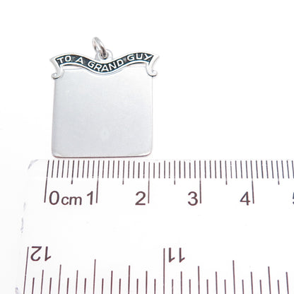 FORSTNER 925 Sterling Silver Vintage To A Grand Guy Tag Charm Pendant
