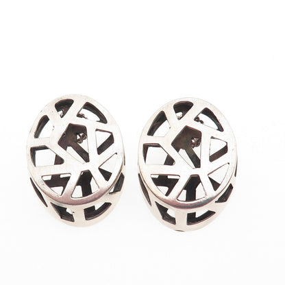 Victoria Varga 925 Sterling 14K Gold Posts Vintage Modernist Oxidized Earrings