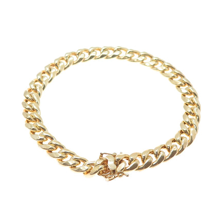 925 Sterling Silver Gold Plated Cuban Link Bracelet 8.75"